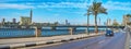 Panorama of Nile promenade, Cairo, Egypt Royalty Free Stock Photo