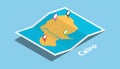 Cairo egypt explore maps location with folded map and pin location maker destination in isometric style