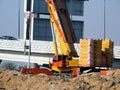 Cairo, Egypt, February 15 2023: Construction site of new Cairo monorail overhead transportation system that is still under