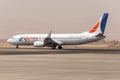 Cairo EGYPT 26.05.2018 - Fly Egypt Airplane standing to parking position at the international airport of Kairo