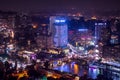 18/11/2018 Cairo, Egypt, incredible skyscraper view of a night city Royalty Free Stock Photo