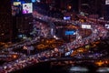 18/11/2018 Cairo, Egypt, incredible skyscraper view of a night city Royalty Free Stock Photo