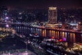 18/11/2018 Cairo, Egypt, incredible skyscraper view of a night city Royalty Free Stock Photo