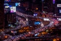 18/11/2018 Cairo, Egypt, incredible skyscraper view of a night city Royalty Free Stock Photo