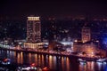 18/11/2018 Cairo, Egypt, incredible skyscraper view of a night city Royalty Free Stock Photo