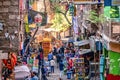 18/11/2018 Cairo, Egypt, inhabitants of garbage city in the streets of his area among a bunch of garbage