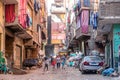 18/11/2018 Cairo, Egypt, inhabitants of garbage city in the streets of his area among a bunch of garbage Royalty Free Stock Photo