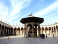 Cairo, Egypt, January 7 2023 Ablution fountain and courtyard of The great mosque of Muhammad Ali Pasha or Alabaster mosque at the Royalty Free Stock Photo