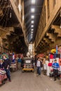 CAIRO, EGYPT - JANUARY 29, 2019: El-Khayamiya (Street of the Tentmakers) market in Cairo, Egy