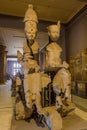 CAIRO, EGYPT - JANUARY 27, 2019: Sculpture of the goddess Mut and god Amun in the Egyptian Museum in Cairo, Egy Royalty Free Stock Photo