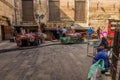 CAIRO, EGYPT - JANUARY 29, 2019: Souvenir stalls near Bab Zuweila gate in Cairo, Egy Royalty Free Stock Photo