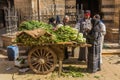 CAIRO, EGYPT - JANUARY 29, 2019: Vegetable cart at El-Khayamiya (Tentmakers) street in Cairo, Egy