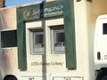 Cairo, Egypt, July 22 2023: A mobile banking vehicle, ATM and foreign exchange, of The Arab African International Bank, with 2 ATM