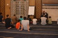 A mosque Imam preacher gives a lecture on the prophetic biography and the prophet practices and Sunnah