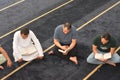 A Noble Quran reading ring inside a mosque at the day of Arafah or Arafat before Eid Al-Adha,