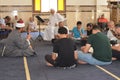 A Noble Quran reading ring inside a mosque at the day of Arafah or Arafat before Eid Al-Adha