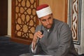 Cairo, Egypt, July 8 2022: A Noble Quran reading ring inside a mosque at the day of Arafah or Arafat before Eid Al-Adha, a group