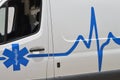 Cairo, Egypt, June 17 2023: Fully medically equipped Mercedes Benz ambulance vehicle with ventilator, oxygen cylinder, emergency