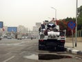 Cairo, Egypt, June 1 2023: large drainage pump vehicles ready to drain expected heavy rain that may flood the streets, equipped