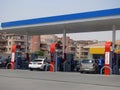 Mobil gas and oil station, a petrol gas station of Mobil ExxonMobil corporation for global petroleum industry