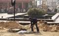 A laborer on a construction site. Cairo and its inhabitants.