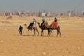 Cairo, Egypt - 05 Mar 2017. The people close great pyramids in Giza, Cairo, Egypt