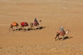 Cairo, Egypt - 05 Mar 2017. The people close great pyramids in Giza, Cairo, Egypt