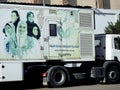 Cairo, Egypt, March 16 2023: The mobile unit for Egyptian women health with a mamogram device for early detection of breast cancer