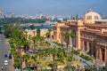 CAIRO, EGYPT - MAY 11, 2021 : Cairo Museum Of Egyptology And Antiquities. aerial view of Facade of the Egyptian Museum in Cairo Royalty Free Stock Photo