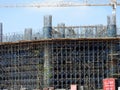 Cairo, Egypt, May 9 2023: A construction site for SAMCO company National construction company in Egypt with crane tower and