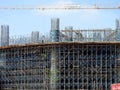 Cairo, Egypt, May 9 2023: A construction site for SAMCO company National construction company in Egypt with crane tower and