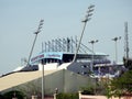 Cairo, Egypt, May 10 2023: Petrosport Stadium multi-use stadium with an all-seated capacity of 16k, completed in 2006, home for