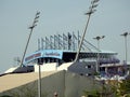 Cairo, Egypt, May 10 2023: Petrosport Stadium multi-use stadium with an all-seated capacity of 16k, completed in 2006, home for