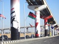 Cairo, Egypt, November 30 2023: Flags of various and different countries of the world at the Cairo monorail site, waving flags of Royalty Free Stock Photo
