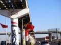 Cairo, Egypt, November 30 2023: Flags of various and different countries of the world at the Cairo monorail site, waving flags of Royalty Free Stock Photo