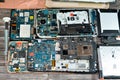 Cairo, Egypt, November 9 2022: Smartphone cellular mobile devices from inside with motherboard electronic chip, camera and SIM