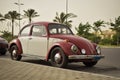 Cairo, egypt - November 14th 2023 - Photo of the vintage volkswagen beetle red cars