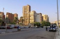 Cairo - Egypt - October 3, 2020: View of Cairo old historical residential district with trash, many buildings and main