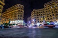 18/11/2018 Cairo, Egypt, One of the central square of the capital of the African state at night