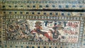 CAIRO, EGYPT- SEPTEMBER, 26, 2016: close up of a painted chest from the tomb of tutankhamun in egypt Royalty Free Stock Photo