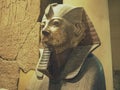 CAIRO, EGYPT- SEPTEMBER, 26, 2016: close up of a stone statue of a pharaoh in cairo