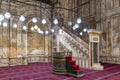 Cairo, Egypt - September 16, 2018: Interior of the Mosque of Muhammad Ali, also known as the Alabaster Mosque, Situated on the Royalty Free Stock Photo