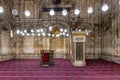 Cairo, Egypt - September 16, 2018: Interior of the Mosque of Muhammad Ali, also known as the Alabaster Mosque, Situated on the Royalty Free Stock Photo