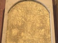 CAIRO, EGYPT- SEPTEMBER, 26, 2016: shot of a stela engraved with hieroglyphics in cairo