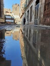Cairo - November 23, 2020: rare floods at the end of November herald the turn of winter