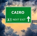CAIRO road sign against clear blue sky Royalty Free Stock Photo
