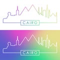 Cairo skyline. Colorful linear style.