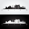 Cairo skyline and landmarks silhouette