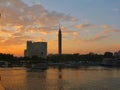 Cairo sunset on Nile Royalty Free Stock Photo