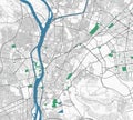 Cairo vector map. Detailed map of Cairo city administrative area. Cityscape panorama illustration. Road map with highways, streets